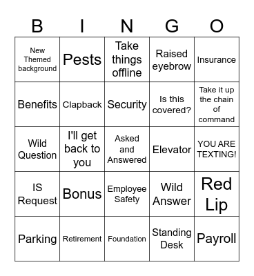 Desktop Chat Bingo Card