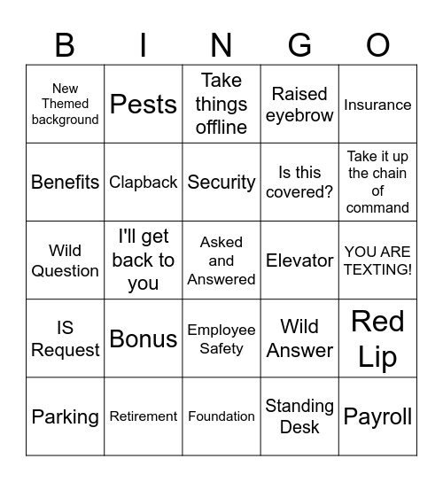 Desktop Chat Bingo Card