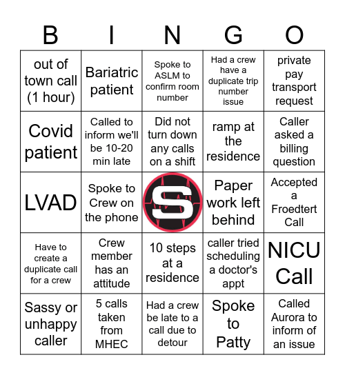 Dispatch Week 2021 Bingo Card