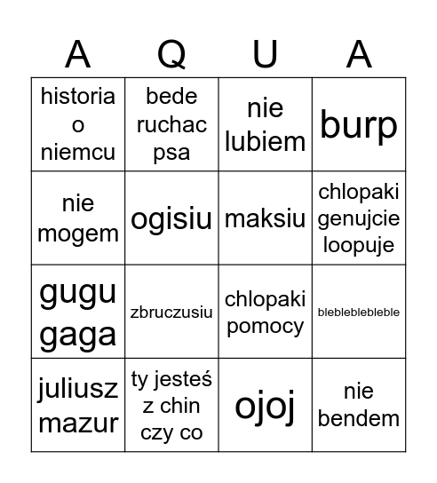 BINGO Card