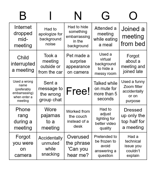 Foothill's Strategy Bingo Card