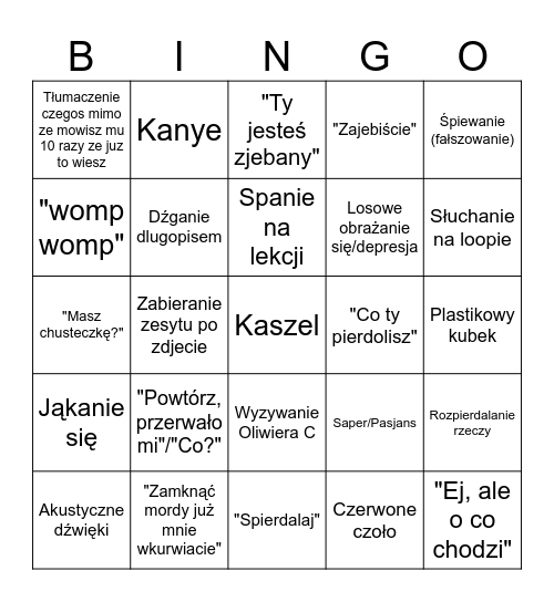 Kajetan Bingo Card