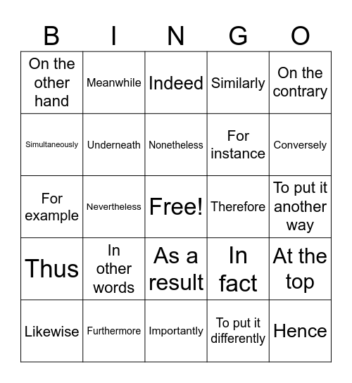 COHERENCE BINGO Card