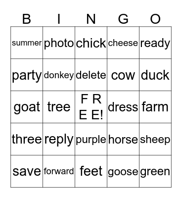 Bingo #9 Bingo Card