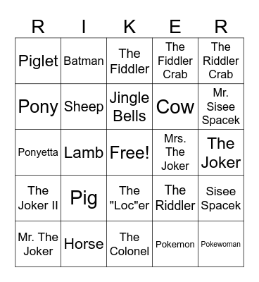 Space Bingo Card