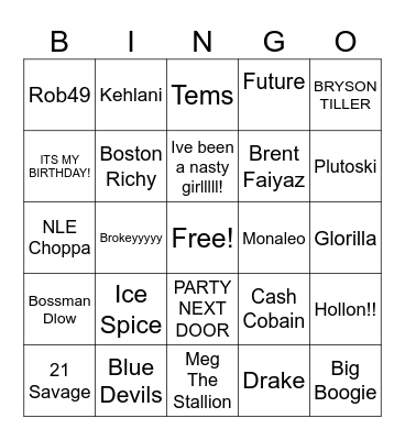 Music! Music! Music Bingo Card