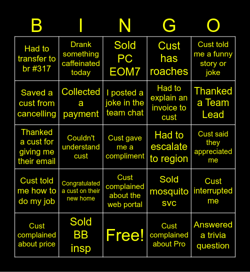 Bee-ingo Bingo Card