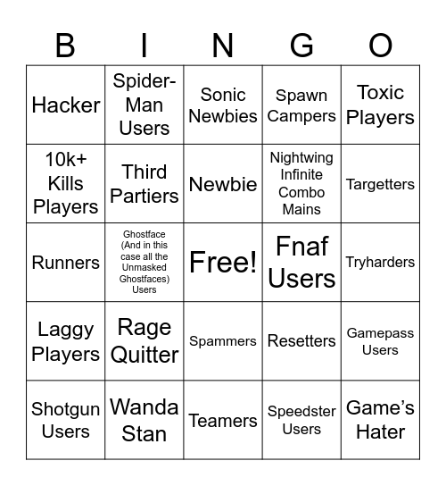 Bingo Card