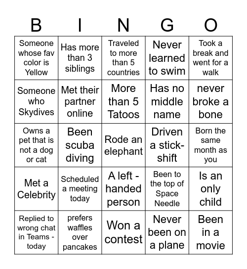 CCBX Bingo Card