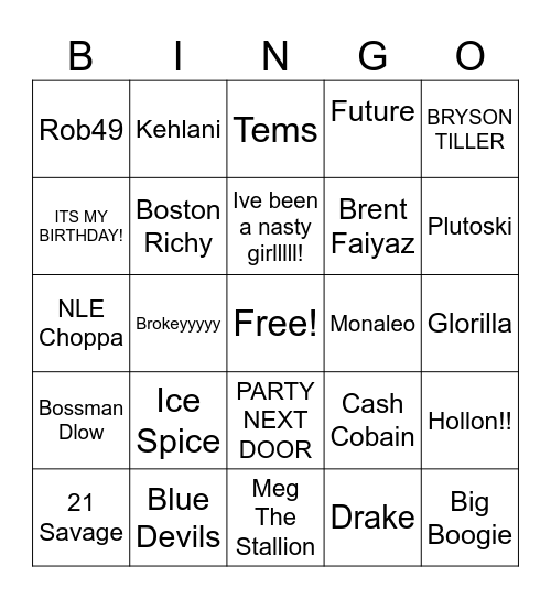 Music! Music! Music Bingo Card