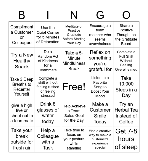 Holiday 2024 Bingo Card