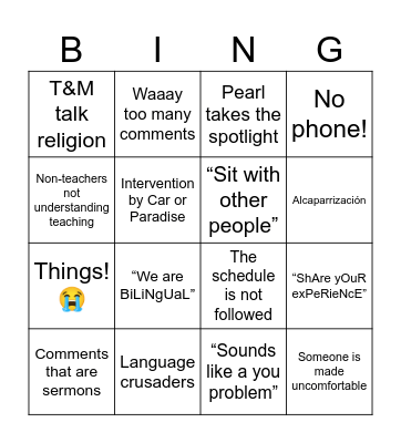 Ilegal Bingo Card