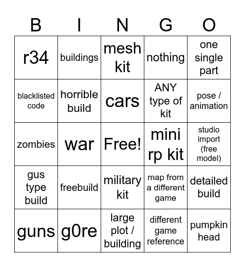 BUILD YOUR BASE AND TROOPS BINGO CARD Bingo Card