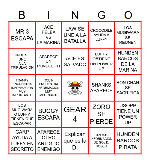 IMPEL DOWN Bingo Card