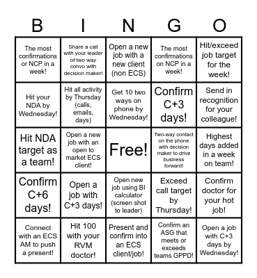 CR Bingo Card