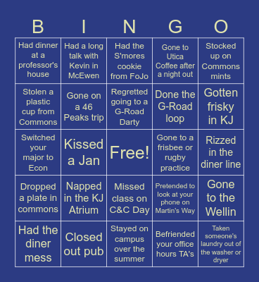 HAMILTON BINGO Card