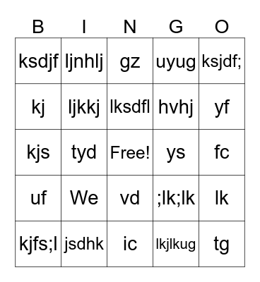 Natasha's Bridal Shower Bingo Card