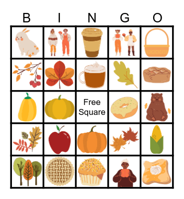 The Colors and Things of Fall Bingo Card