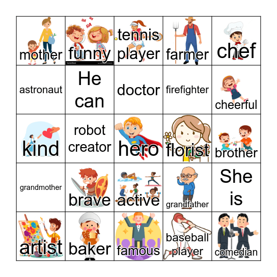 Jobs/Personality Bingo Card