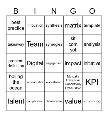 Consulting Bingo Card