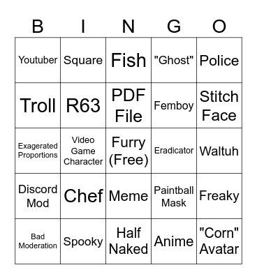 Roblox Player Bingo Card