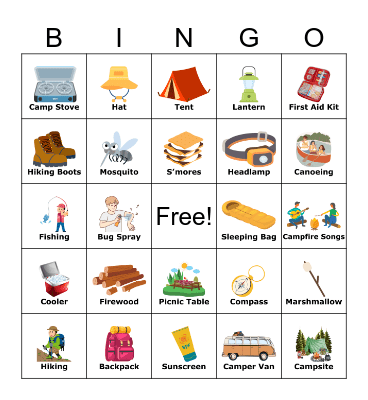 Camping Bingo Card