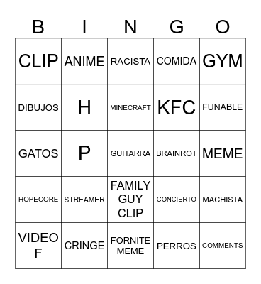 REELS Bingo Card