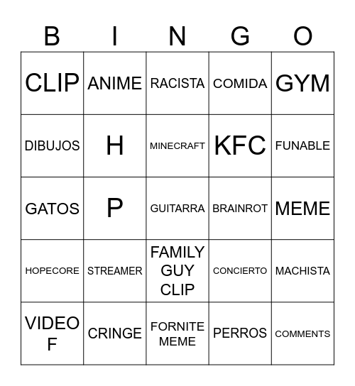 REELS Bingo Card