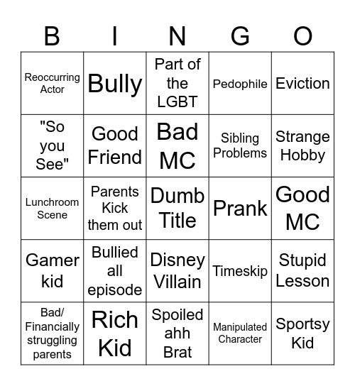 Dhar Mann Bingo Card