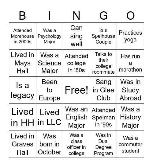 Find Someone Who Spelhouse Edition Bingo Card