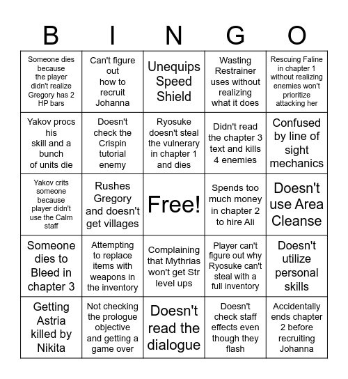 Project Summit Bingo Card