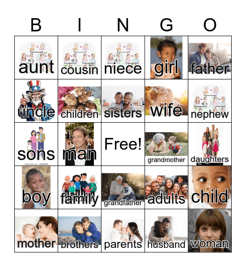 Family Bingo Card