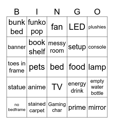 bedroom bingo Card