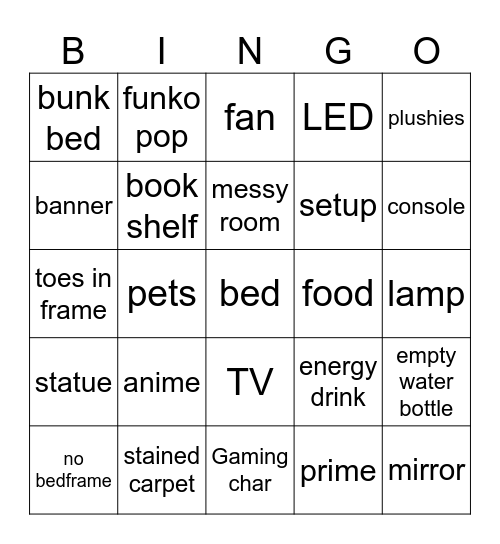 bedroom bingo Card