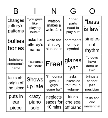 Palacio Clinic Bingo Card
