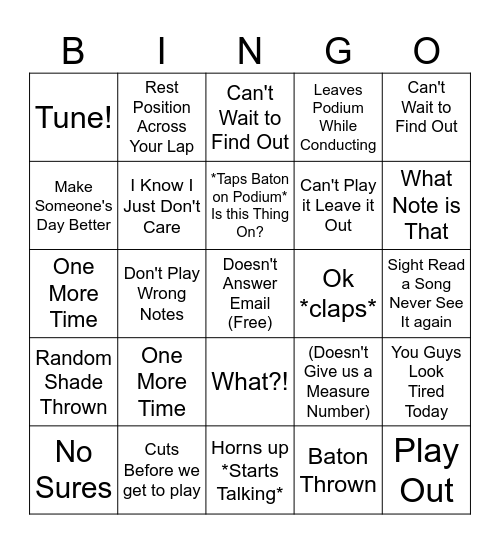 John Phillips Bingo Card