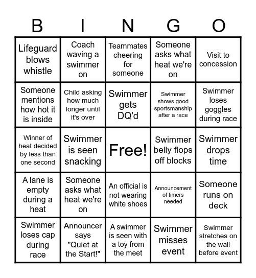 SSC Shocker Bingo Card