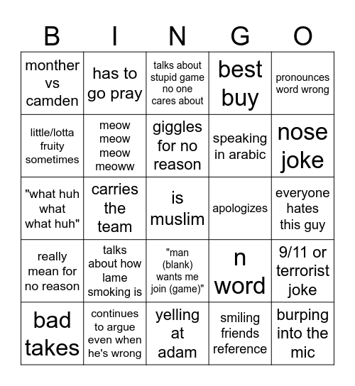 Monther Bingo Card