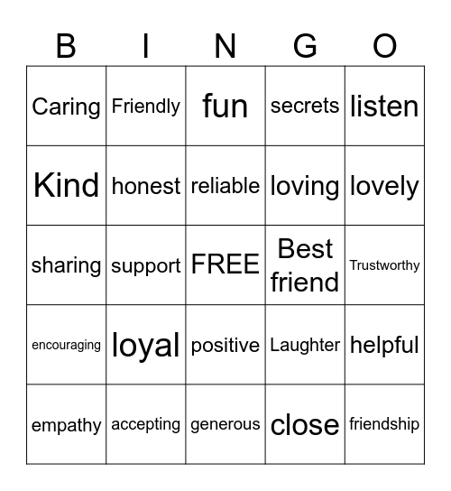 ENG RW: Unit 4 Bingo Card