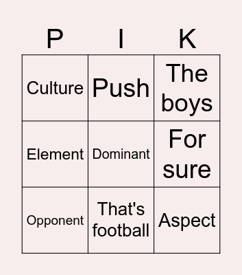 Brian Priske bingo Card