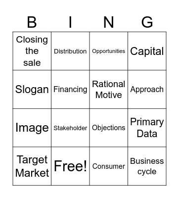 DECA BINGO Card