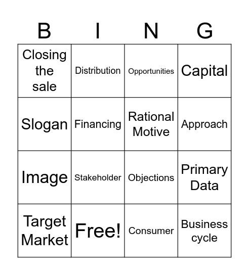 DECA BINGO Card