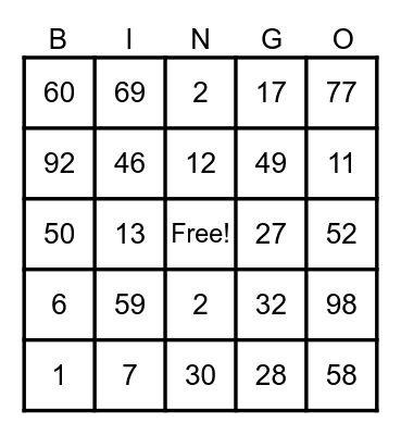 Test - Prachi/Anurag Bingo Card