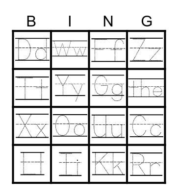 Alphabet and Heart Word Bingo Card