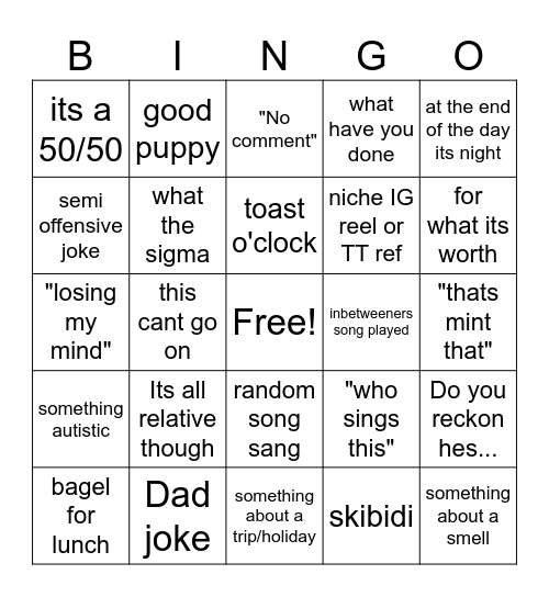 GP BINGO Card