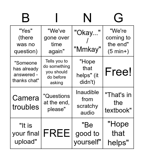 collaborate Bingo Card