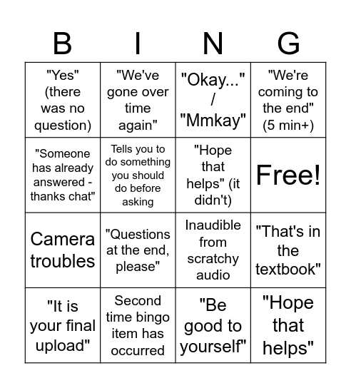 collaborate Bingo Card