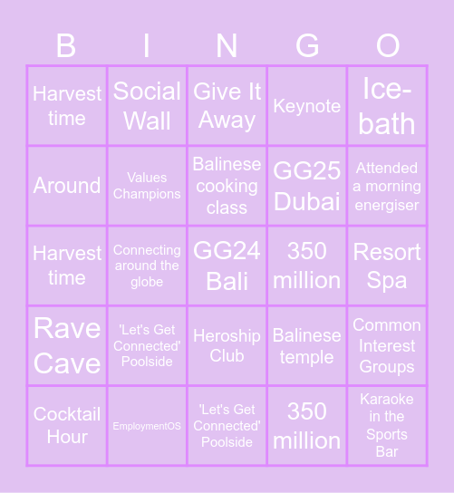 GG24 Bingo Card