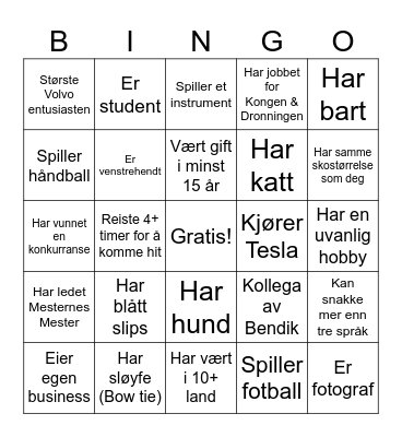 Finn gjesten i bryllupet! Bingo Card