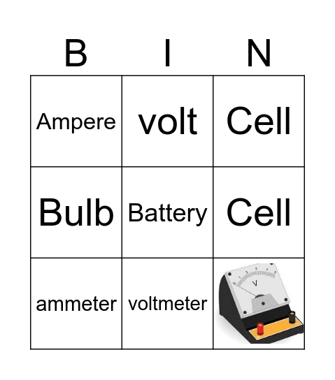 Electricity Bingo Card